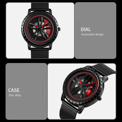 SKMEI 1634 Men Waterproof Watch Fashion Quartz Watch(Black Mesh Belt)-garmade.com