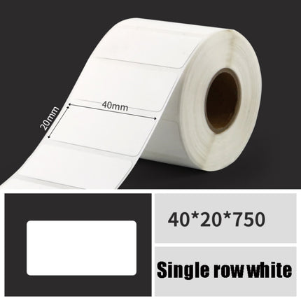 Printing Paper Dumb Silver Paper Plane Equipment Fixed Asset Label for NIIMBOT B50W, Size: 40x20mm White-garmade.com
