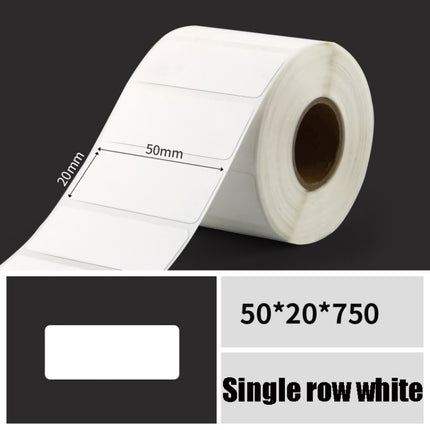 Printing Paper Dumb Silver Paper Plane Equipment Fixed Asset Label for NIIMBOT B50W, Size: 50x20mm White-garmade.com