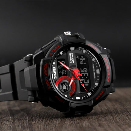 SKMEI 1357 Mens Multifunctional Sports Digital Watch Student Waterproof Watch(Black)-garmade.com