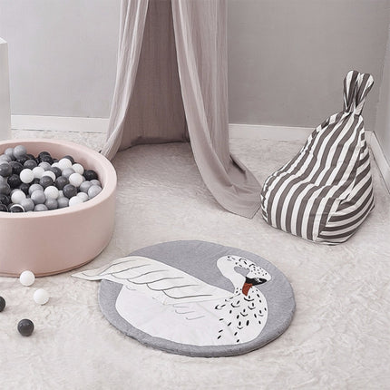 Baby Infant Play Mats Kids Crawling Carpet Floor Rug Baby Bedding Rabbit Blanket Cotton Game Pad Children Room Decor(Grey Rabbit)-garmade.com