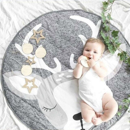 Baby Infant Play Mats Kids Crawling Carpet Floor Rug Baby Bedding Rabbit Blanket Cotton Game Pad Children Room Decor(Deer)-garmade.com