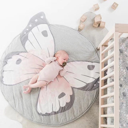 Baby Infant Play Mats Kids Crawling Carpet Floor Rug Baby Bedding Rabbit Blanket Cotton Game Pad Children Room Decor(Butterfly)-garmade.com