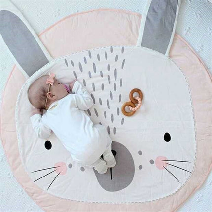 Baby Infant Play Mats Kids Crawling Carpet Floor Rug Baby Bedding Rabbit Blanket Cotton Game Pad Children Room Decor(Pink Rabbit)-garmade.com