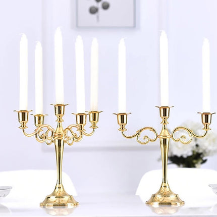 Retro Candlestick Home Decoration Living Room Cafe Theme Restaurant Jewelry Candlelight Dinner Props Gifts, Style:Silver-3 Arms-garmade.com