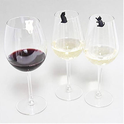 2 Sets Cat Drinks Wine Glass Marker Recognizer Tea Bag Hanging-garmade.com