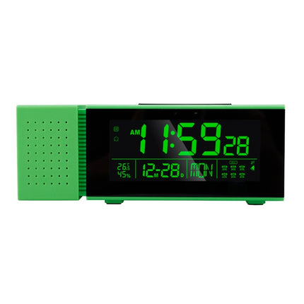 TS-P30 Multifunctional Night Light Alarm Digital Clock with FM Radio & Temperature / Humidity Display & IR Sensor Function(Green)-garmade.com