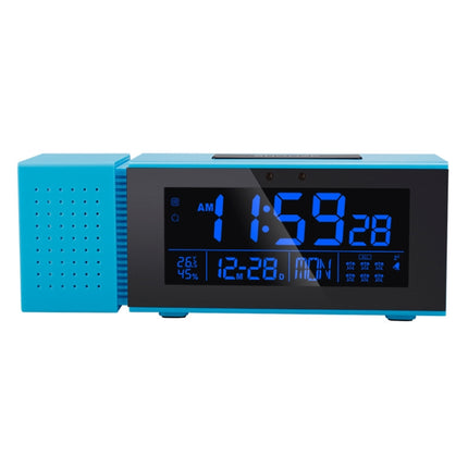 TS-P30 Multifunctional Night Light Alarm Digital Clock with FM Radio & Temperature / Humidity Display & IR Sensor Function(Blue)-garmade.com