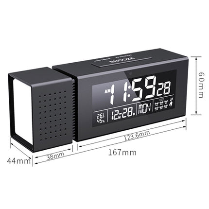 TS-P30 Multifunctional Night Light Alarm Digital Clock with FM Radio & Temperature / Humidity Display & IR Sensor Function(Green)-garmade.com