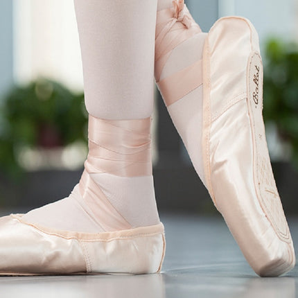 Ballet Lace Pointe Shoes Professional Flat Dance Shoes, Size: 37(Black)-garmade.com