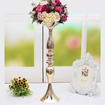 Candlestick Bedroom Bedside Lamp Living Room Wedding Decoration Wrought Iron Crafts Candlestick, Size:130x130x480mm-garmade.com