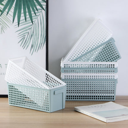 6 PCS Desktop Snacks & Sundries Storage Basket Rectangular Plastic Storage Basket , Small （White）-garmade.com
