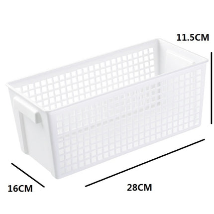 6 PCS Desktop Snacks & Sundries Storage Basket Rectangular Plastic Storage Basket, Large (White)-garmade.com