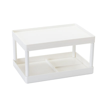 Simple Double-Layer Desktop Rack Dormitory Stationery & Sundries Organizer(White)-garmade.com