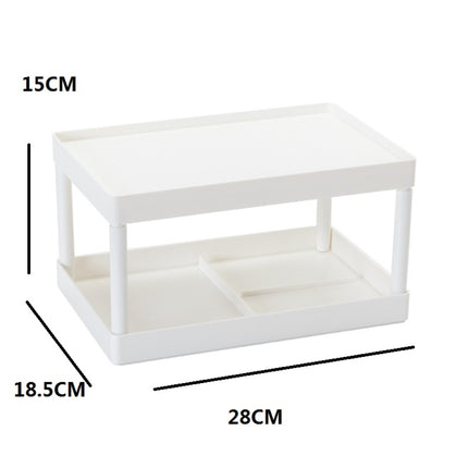 Simple Double-Layer Desktop Rack Dormitory Stationery & Sundries Organizer(White)-garmade.com