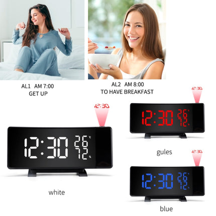 Three-color Projection Radio Alarm Clock USB Digital Alarm Clock Thermometer & Hygrometer-garmade.com