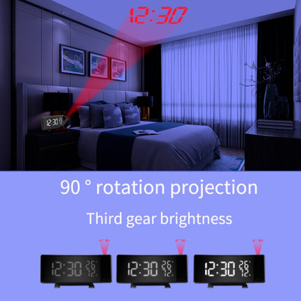 Three-color Projection Radio Alarm Clock USB Digital Alarm Clock Thermometer & Hygrometer-garmade.com