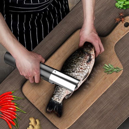 Electric Fish Scale Scraper Household Automatic Wireless Scraping Tool CN Plug Black Single Battery-garmade.com