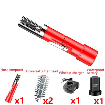 Electric Fish Scale Scraper Household Automatic Wireless Scraping Tool CN Plug Red Single Battery+Cutter Head-garmade.com