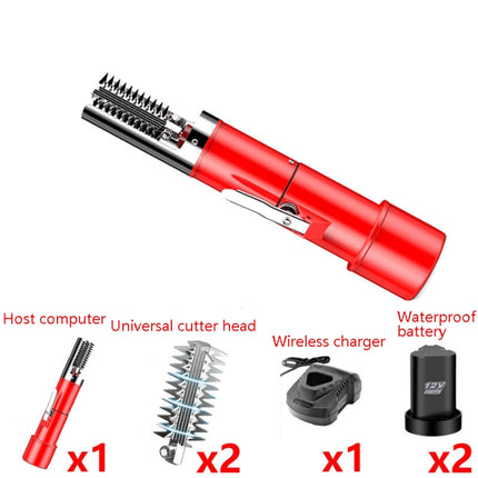 Electric Fish Scale Scraper Household Automatic Wireless Scraping Tool CN Plug Red Double Battery+Cutter Head-garmade.com
