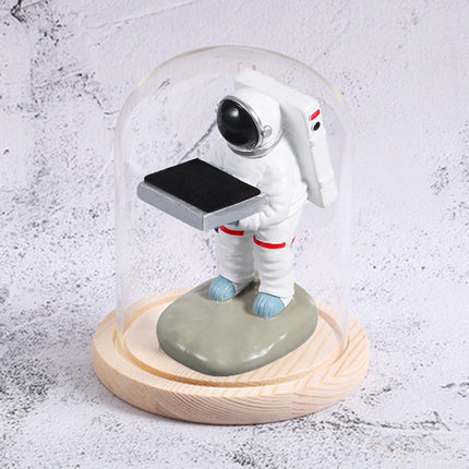 Watch Shelf Support Decorative Ornaments Watch Storage Box Display Stand, Item No.: Small Astronaut + Wood Color Cover-garmade.com