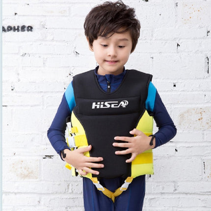 HiSEA L002 Foam Buoyancy Vests Flood Protection Drifting Fishing Surfing Life Jackets for Children, Size: S(Black Yellow)-garmade.com