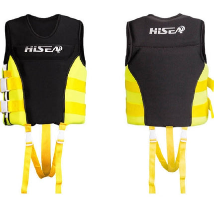 HiSEA L002 Foam Buoyancy Vests Flood Protection Drifting Fishing Surfing Life Jackets for Children, Size: L(Black Yellow)-garmade.com