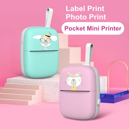 Portable Mini Thermal Printer Bluetooth Mobile Phone Photo Pocket Printer(English Version (Pink))-garmade.com