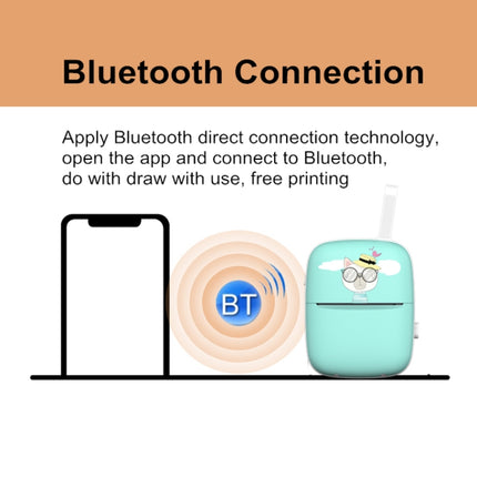 Portable Mini Thermal Printer Bluetooth Mobile Phone Photo Pocket Printer(English Version (Blue))-garmade.com