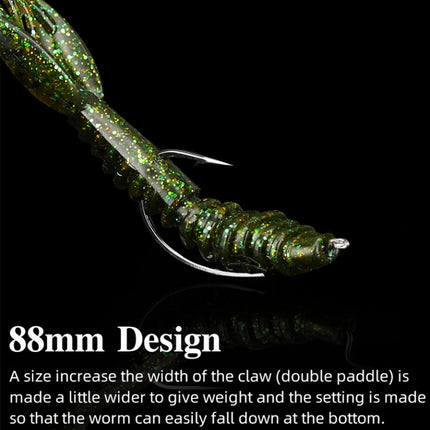 2 Bags Salted Shrimp Type Fishy Lure Soft Bait Soft 88mm/2.2g (12pcs/bag)(SL-2006-C )-garmade.com