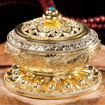 Eight Treasure Incense Burner Homeware Incense Burner Decoration, Size:Mdeium(Gold)-garmade.com