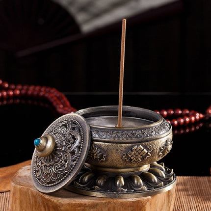 Eight Treasure Incense Burner Homeware Incense Burner Decoration, Size:Mdeium(Pale Red)-garmade.com