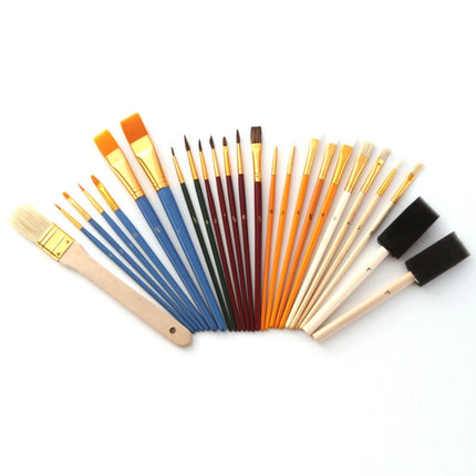 ZHU TING 25 PCS / Set Multifunctional Oil Paint Brush Gouache Watercolor Acrylic Paint Brush Student Painting Supplies-garmade.com