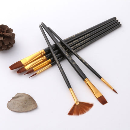 ZHU TING 21 PCS / 3 Sets Nylon Brushes Watercolor Brushes And Oil Brushes Art Painting Supplies(Pearl Black)-garmade.com