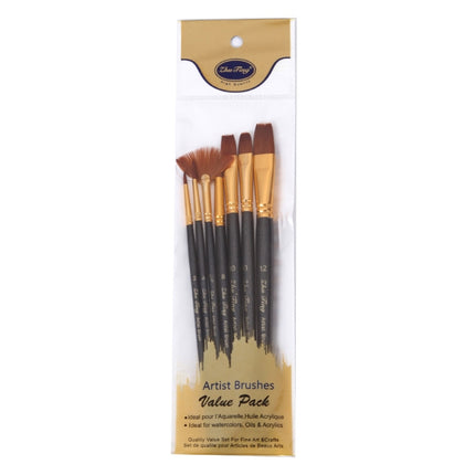 ZHU TING 21 PCS / 3 Sets Nylon Brushes Watercolor Brushes And Oil Brushes Art Painting Supplies(Pearl Black)-garmade.com