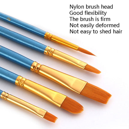 ZHU TING 20 PCS / 2 Sets Pearl Rod Nylon Hair Combination Brush Oil Paint Brush(Black Rods)-garmade.com