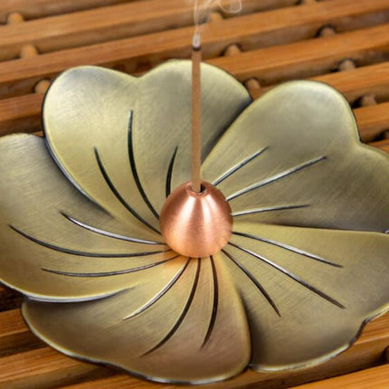 Household Bedroom Alloy sandalwood Furnace Creative Antique Line Incense Burner Incense Holder, Style:Drop Shape(Bronze)-garmade.com