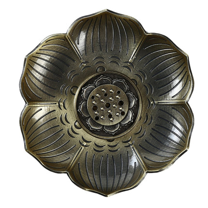 Plum Blossom Carved Incense Plate Incense Stick Suitable for Vertical Incense Burner Incense Holder(Bronze)-garmade.com