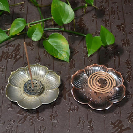 Plum Blossom Carved Incense Plate Incense Stick Suitable for Vertical Incense Burner Incense Holder(Bronze)-garmade.com