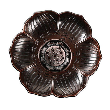 Plum Blossom Carved Incense Plate Incense Stick Suitable for Vertical Incense Burner Incense Holder(Red Copper)-garmade.com