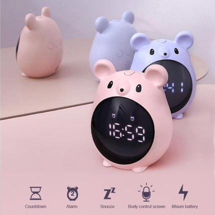 Elf Mouse Alarm Clock Countdown Learning Time Management Student And Child Cartoon Clock(Blue)-garmade.com