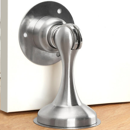 Punch-Free Stainless Steel Thickened Strong Magnetic Door Stopper(Black)-garmade.com
