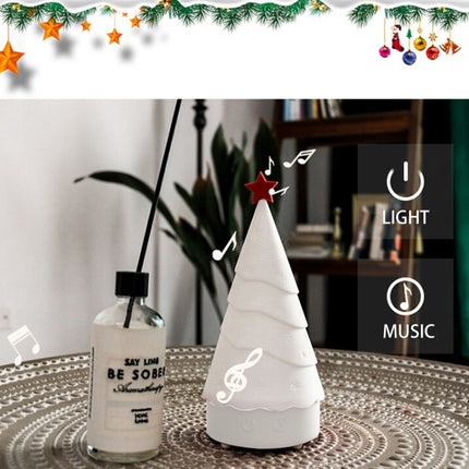 Silicone Night Light Christmas Tree with Music Holiday Decorative Lamp(Colorful Light)-garmade.com