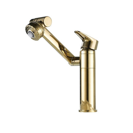 Universal Swivel Faucet Bathroom Hot & Cold Dual-Out Mode Faucet, Specification: Short HT-87590-garmade.com