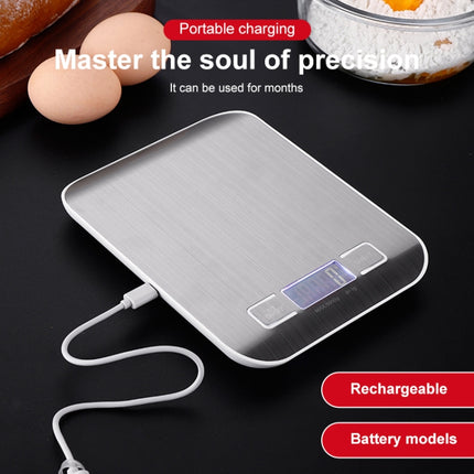 Stainless Steel Small Food Electronic Scale Kitchen Portable Baking Electronic Scale, Colour: 5kg/1g (Battery Model White)-garmade.com