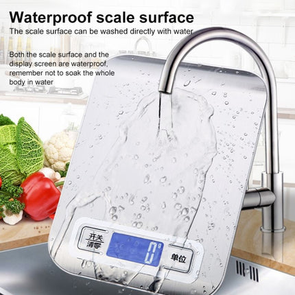 Stainless Steel Small Food Electronic Scale Kitchen Portable Baking Electronic Scale, Colour: 10kg/1g (Battery Model White)-garmade.com