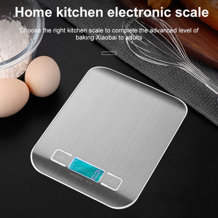 Stainless Steel Small Food Electronic Scale Kitchen Portable Baking Electronic Scale, Colour: 5kg/1g (Rechargeable White)-garmade.com