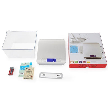 Stainless Steel Small Food Electronic Scale Kitchen Portable Baking Electronic Scale, Colour: 10kg/1g (Rechargeable White)-garmade.com