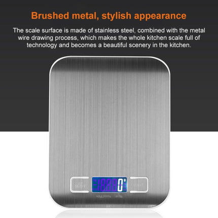 Stainless Steel Small Food Electronic Scale Kitchen Portable Baking Electronic Scale, Colour: 5kg/1g (Battery Model Rose Gold)-garmade.com