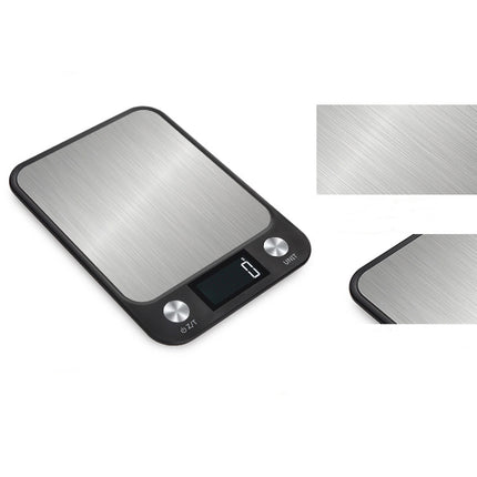 Small Kitchen Food Scale Stainless Steel Electronic Kitchen Scale 5kg/1g (Battery English Version Black)-garmade.com